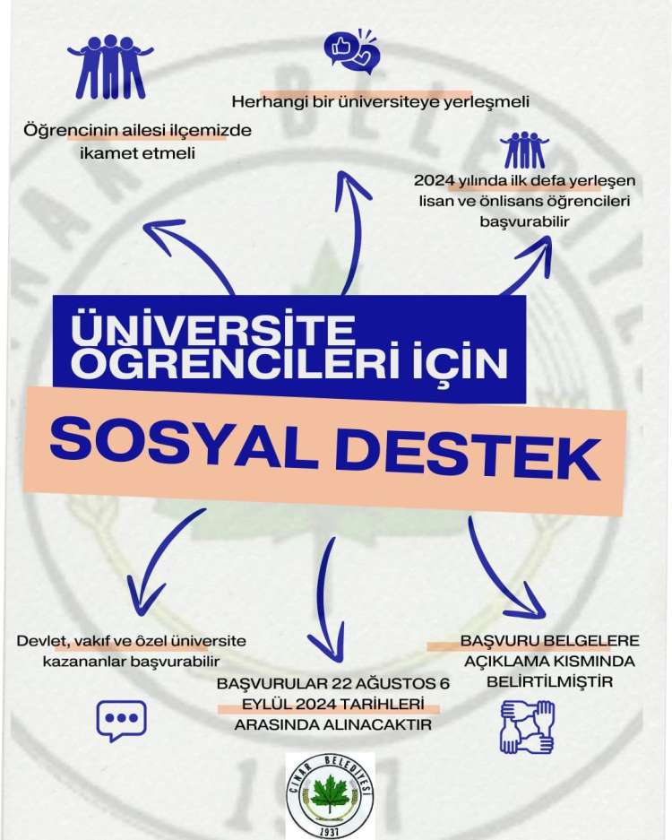 Üniversite Öğrencilerine Belediyemizden Sosyal Destek  