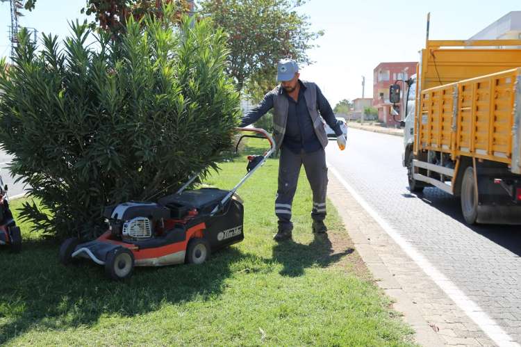 Çim Biçme Çalışmaları Devam Ediyor
